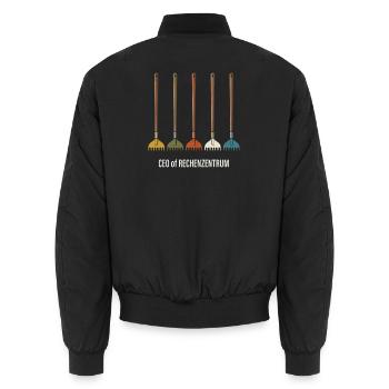 Rechenzentrum Gartenarbeit Landschaftsgärtner - Unisex Bomberjacke - Schwarz - Hinten - AI Model Male 185 light (185cm)