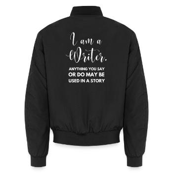I'm a Writer Funny Author Gift - Unisex Bomber Jacket - black - Back - AI Model Male 185 light (185cm)