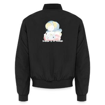 Häkeln ist meine Therapie - Unisex Bomberjacke - Schwarz - Hinten - AI Model Male 185 light (185cm)