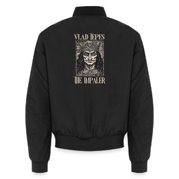 Vlad Tepes: Der Impaler Gothic - Unisex Bomberjacke - Schwarz - Hinten - AI Model Male 185 light (185cm)