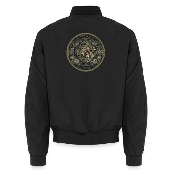 Spätviktorianische Londoner Hutrose - Unisex Bomberjacke - Schwarz - Hinten - AI Model Male 185 light (185cm)