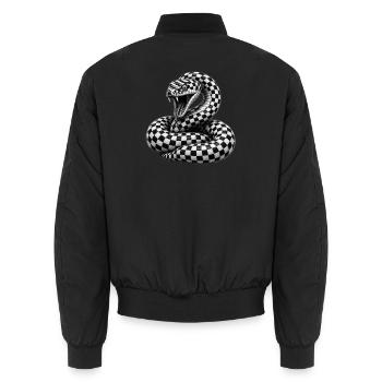 Cobra damier - Bomber unisexe - noir - Dos - AI Model Male 185 light (185cm)