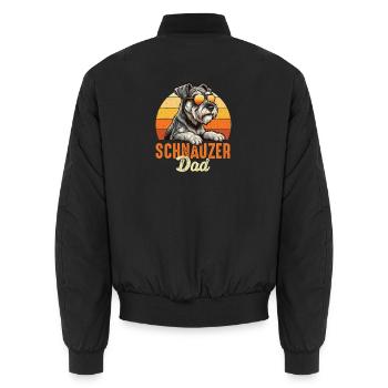 Schnauzer Dad Miniature Standard Giant Pride - Unisex Bomber Jacket - black - Back - AI Model Male 185 light (185cm)