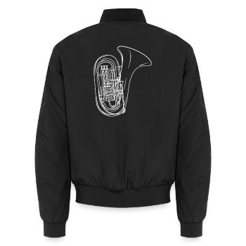 Dessin de tuba - Bomber unisexe - noir - Dos - AI Model Male 185 light (185cm)