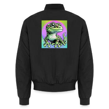 Gecko - Unisex Bomberjacke - Schwarz - Hinten - AI Model Male 185 light (185cm)