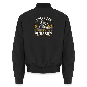 T-shirt J'peux Pas J'ai Moisson Agriculteur - Bomber unisexe - noir - Dos - AI Model Male 185 light (185cm)