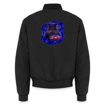 Veste de concert style ours néon - Bomber unisexe - noir - Dos - AI Model Male 185 light (185cm)