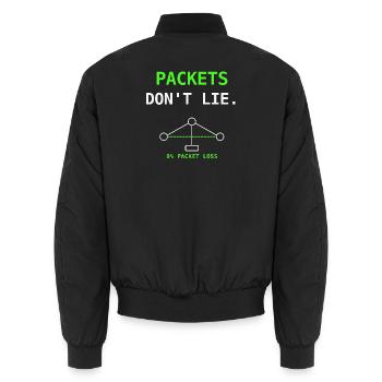 Cadeau humoristique Packets Don’t Lie Network IT - Bomber unisexe - noir - Dos - AI Model Male 185 light (185cm)