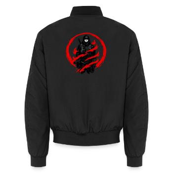 Combattant de l’Ombre dans le Cercle Rouge - Bomber unisexe - noir - Dos - AI Model Male 185 light (185cm)