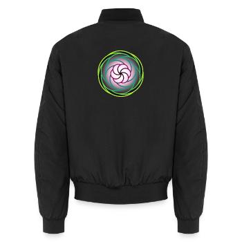 Neonstrudel im Farbrausch - Unisex Bomberjacke - Schwarz - Hinten - AI Model Male 185 light (185cm)