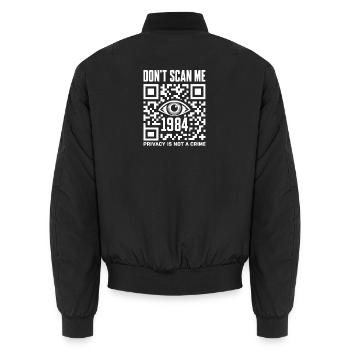 Revue de la surveillance QR Oculaire 1984 - Bomber unisexe - noir - Dos - AI Model Male 185 light (185cm)