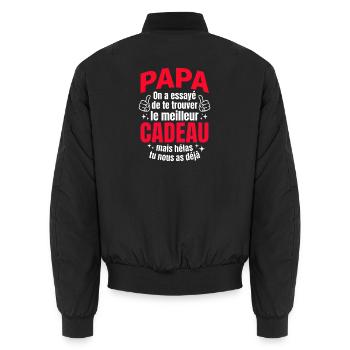 Meilleur Cadeau Papa - Humour Enfants Fête Des Pèr - Bomber unisexe - noir - Dos - AI Model Male 185 light (185cm)