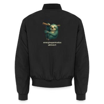 Energiesparmodus Sloth Kaffee - Unisex Bomberjacke - Schwarz - Hinten - AI Model Male 185 light (185cm)