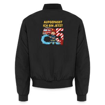 Aufgepasst Ich Bin Jetzt 5 Feuerwehr Geburtstag - Unisex Bomberjacke - Schwarz - Hinten - AI Model Male 185 light (185cm)