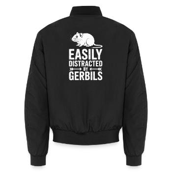 Mongolische Rennratte Sprüche Rennmaus Geschenk - Unisex Bomberjacke - Schwarz - Hinten - AI Model Male 185 light (185cm)