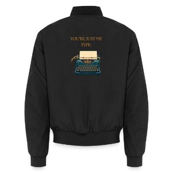 Du bist genau mein Typ - Unisex Bomberjacke - Schwarz - Hinten - AI Model Male 185 light (185cm)