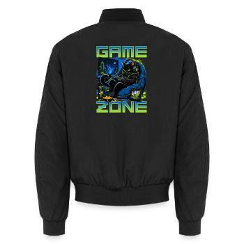 Gamer Gaming Cat Video Game - Unisex Bomberjacke - Schwarz - Hinten - AI Model Male 185 light (185cm)
