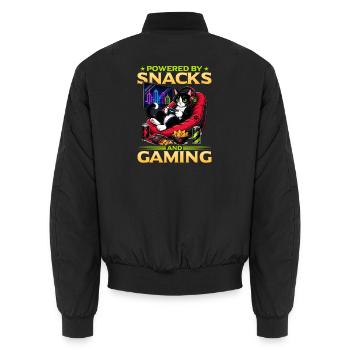 Gamer Gaming Cat Video Game - Unisex Bomberjacke - Schwarz - Hinten - AI Model Male 185 light (185cm)