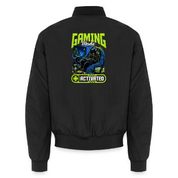 Gamer Gaming Cat Video Game - Unisex Bomberjacke - Schwarz - Hinten - AI Model Male 185 light (185cm)