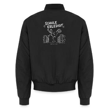 Schule Erledigt Jahrgang 2027 – Doodle Vektor - Unisex Bomberjacke - Schwarz - Hinten - AI Model Male 185 light (185cm)