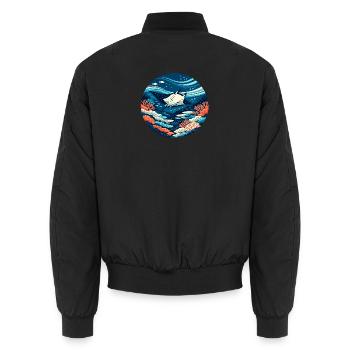 Traum vom Great Barrier Reef - Unisex Bomberjacke - Schwarz - Hinten - AI Model Male 185 light (185cm)