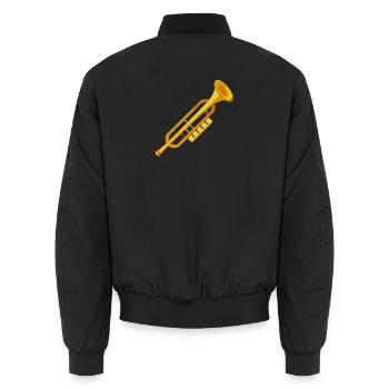 Posaune - Unisex Bomberjacke - Schwarz - Hinten - AI Model Male 185 light (185cm)