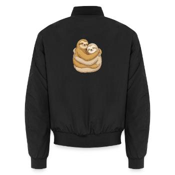 Süßes, faules Paar liebt Kuscheleinheiten - Unisex Bomberjacke - Schwarz - Hinten - AI Model Male 185 light (185cm)