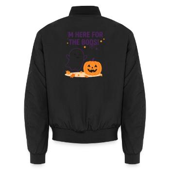 Ich bin hier für den wütenden Geist – lustiges Halloween - Unisex Bomberjacke - Schwarz - Hinten - AI Model Male 185 light (185cm)