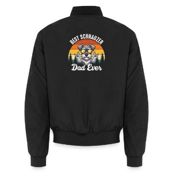 Bester Schnauzer-Vater aller Zeiten stolzer Hundebesitzer - Unisex Bomberjacke - Schwarz - Hinten - AI Model Male 185 light (185cm)