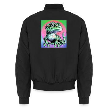 Gecko - Unisex Bomberjacke - Schwarz - Hinten - AI Model Male 185 light (185cm)