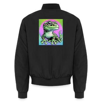 Gecko - Unisex Bomberjacke - Schwarz - Hinten - AI Model Male 185 light (185cm)