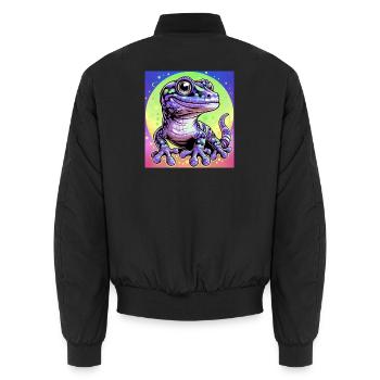 Gecko - Unisex Bomberjacke - Schwarz - Hinten - AI Model Male 185 light (185cm)