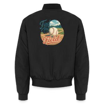 Find Me On The Field - Unisex Bomberjacke - Schwarz - Hinten - AI Model Male 185 light (185cm)