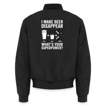 Ich Lasse Bier Verschwinden Craft Beer - Unisex Bomberjacke - Schwarz - Hinten - AI Model Male 185 light (185cm)