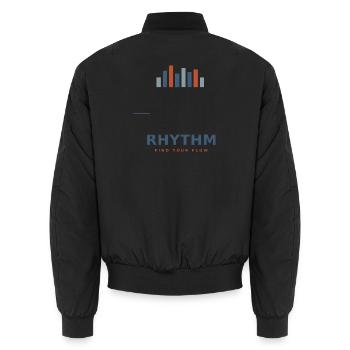 rhythm_design - Unisex Bomberjacke - Schwarz - Hinten - AI Model Male 185 light (185cm)