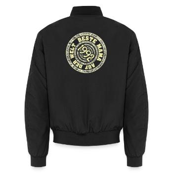 1992 - Unisex Bomberjacke - Schwarz - Hinten - AI Model Male 185 light (185cm)