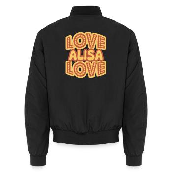Spruch Alisa - Unisex Bomberjacke - Schwarz - Hinten - AI Model Male 185 light (185cm)