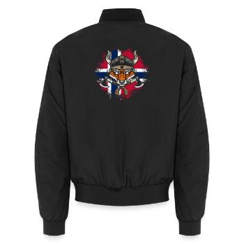 Norway Vacation Norge Fjords Travel Scandinavian - Unisex Bomberjacke - Schwarz - Hinten - AI Model Male 185 light (185cm)