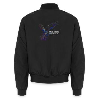 Stunden Trail vor Lärm - Unisex Bomberjacke - Schwarz - Hinten - AI Model Male 185 light (185cm)