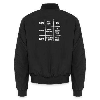 Dart-BingDartGo - Unisex Bomberjacke - Schwarz - Hinten - AI Model Male 185 light (185cm)