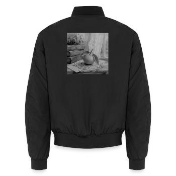 Vintage Mandarine - Unisex Bomberjacke - Schwarz - Hinten - AI Model Male 185 light (185cm)