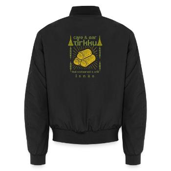 Tirkku-Frühlingsrollen - Unisex Bomberjacke - Schwarz - Hinten - AI Model Male 185 light (185cm)