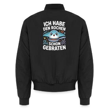 Rochen Schon Gebraten Stachelrochen Manta Rochen - Unisex Bomberjacke - Schwarz - Hinten - AI Model Male 185 light (185cm)