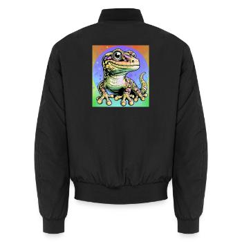 Gecko - Unisex Bomberjacke - Schwarz - Hinten - AI Model Male 185 light (185cm)