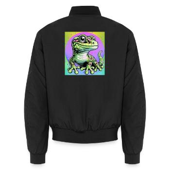 Gecko - Unisex Bomberjacke - Schwarz - Hinten - AI Model Male 185 light (185cm)