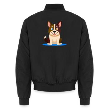 Kleiner bunter Hund (Comic) - Unisex Bomberjacke - Schwarz - Hinten - AI Model Male 185 light (185cm)