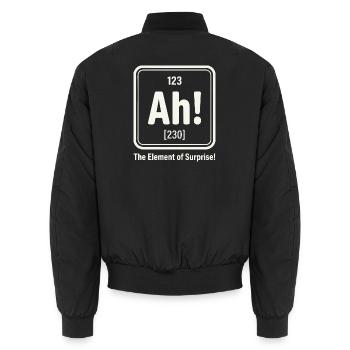Element der Überraschung Ah! - Unisex Bomberjacke - Schwarz - Hinten - AI Model Male 185 light (185cm)