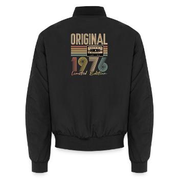 50. Geburtstag, 50 Jahre - Unisex Bomberjacke - Schwarz - Hinten - AI Model Male 185 light (185cm)
