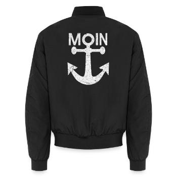 Moin-_Anker - Unisex Bomberjacke - Schwarz - Hinten - AI Model Male 185 light (185cm)