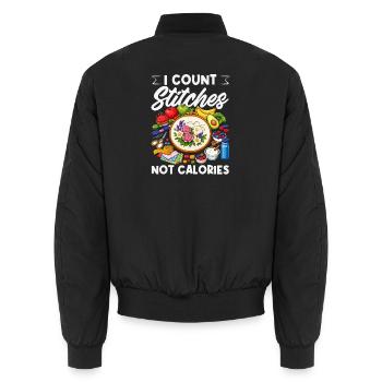 Lustiges Nadelspitzen-bastelhobby - Unisex Bomberjacke - Schwarz - Hinten - AI Model Male 185 light (185cm)